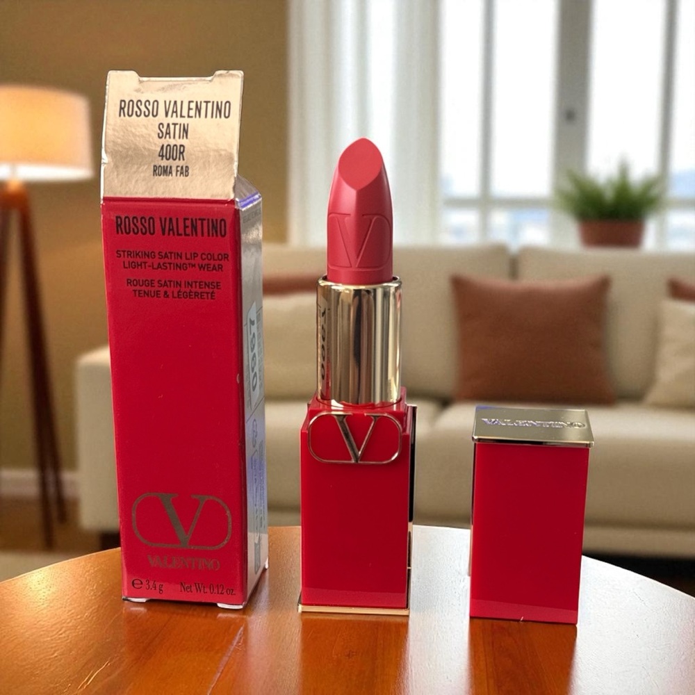 Valentino Rosso Satin Lipstick- 400R shade DISCONTINUED new in box . Retail $45